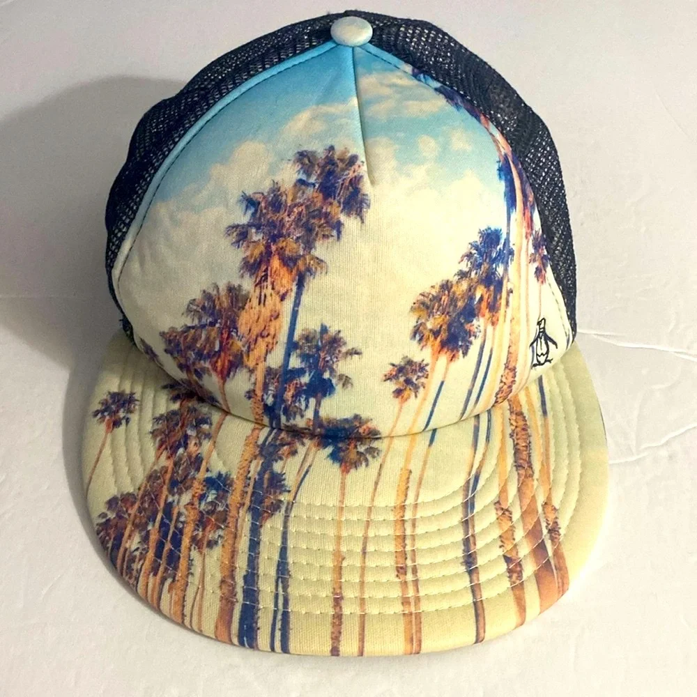 Original Penguin SnapBack Hat, Cap, Blue Sky, Palm trees, Novelty, OS, NWOT - Picture 2 of 13